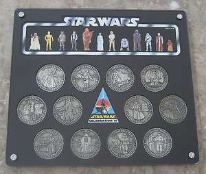 STAR WARS Celebration IV Complete Collector Medallion Set with Display 