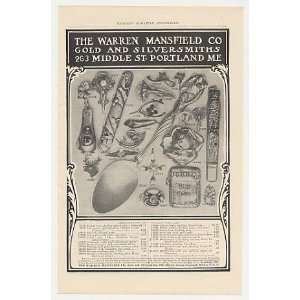 1905 Warren Mansfield Co Gold Silver Jewelry Print Ad  