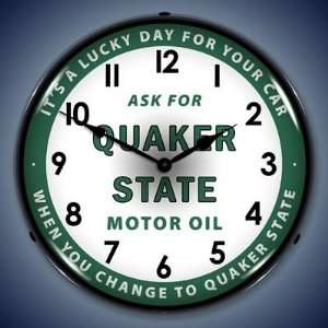  Quaker State Motor Oil Lighted Wall Clock