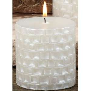  Pack of 6 Sand Dollar Unscented Pillar Candles   3 