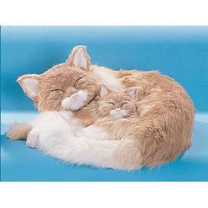 Cat Sleeping w/ Kitten Collectible Figurine Statue Decoration Model