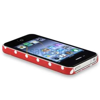   compatible with apple iphone 4 4s red with white dots quantity 1 keep