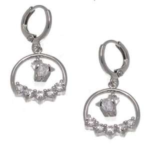  Kimora Silver Plated Crystal Pierced Earrings: Jewelry