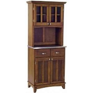 Home Styles Small Buffet Server & Hutch With Stainless Steel Top 