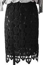 Lovely Skull Lace Unique Skirt Black M   Womens Straight Pencil Funky 
