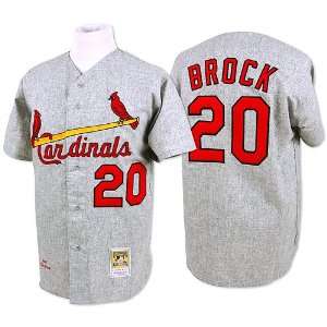 St. Louis Cardinals Authentic 1967 Lou Brock Road Jersey by Mitchell 
