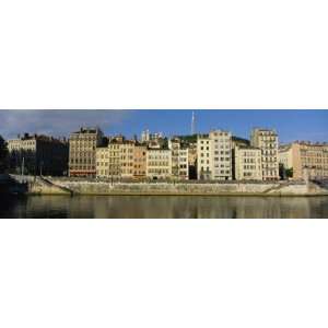  Buildings on the Waterfront, Saone River, Lyon, France by 