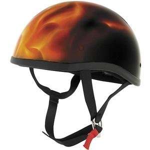  Skid Lid Original Helmet   Medium/Real Flames: Automotive