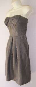 ANTONIO MELANI Khaki Green Carmel Linen Dress 0 $189  