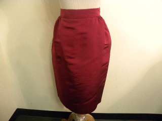 CAROLINA HERRERA wine silk skirt suit 8 BEAUTIFUL!!  