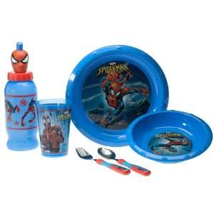  Zak Designs Spider Man Childrens 7 Piece Dinnerware Set 