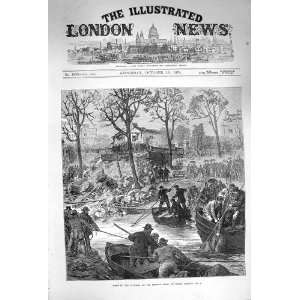  1874 Explosion RegentS Canal Boats Antique Print