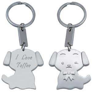    Personalized Cat & Dog Satin Silver Key Chain 