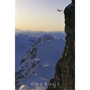  Courage Cliff Jumping Scenic Nature Motivational Poster 24 