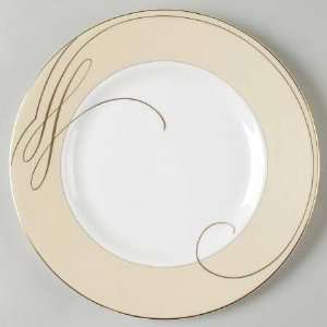 Waterford China Ballet Ribbon (Gold) Accent Luncheon Plate, Fine China 