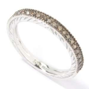  14K White Gold Champagne Diamond Ring: Jewelry