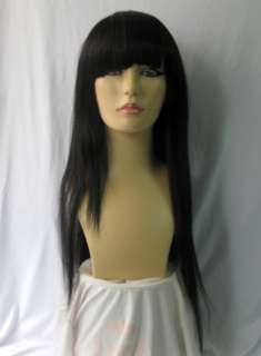  new LONG Black Hand Made Straight hair Cosplay Wig Cosplay SP17  