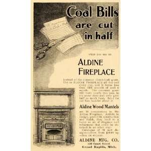  1899 Ad Aldine Fireplace Wood Mantels Coal Bills Mich 