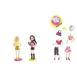  Polly Pocket Pop N Swap Fashion Frenzy Disco Doll Set 