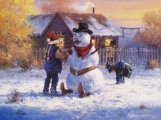 Gonna Be In Trouble Snowman Jack Sorenson 12x16 Framed or Unframed 