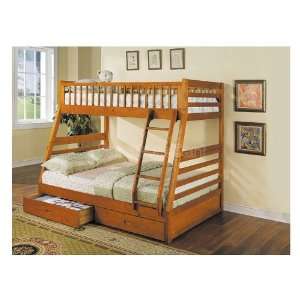   Acme Furniture Jason Oak Bunk Bed with Storage 02018