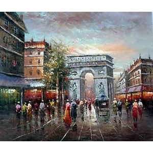    Fine Oil Painting, Paris Street SP14 16x20