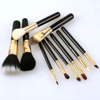 New! 10 PCS Makeup Brush Cosmetic Brushes Set + 2 Waterproof PVC Pouch 