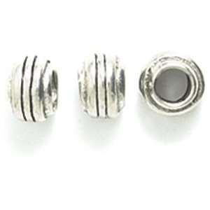  Shipwreck Beads Pewter 3 Rings Rondell Bead, 5mm, Metallic 