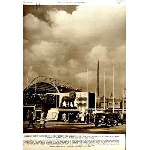  1951 SOUTH BANK EXHIBITION LONDON KING QUEEN RED LION 