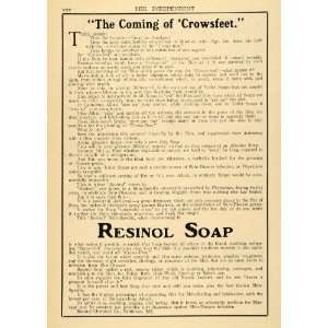 1909 Ad Resinol Maryland Chemical Bath Toilet Soap Products Cleansing 