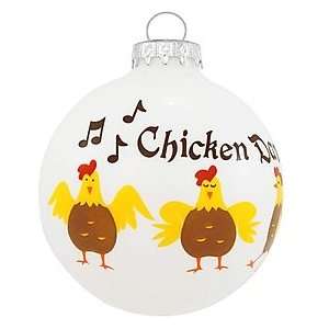  Chicken Dance Glass Ornament