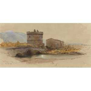   Oil Reproduction   Edward Lear   32 x 16 inches   Ponte Lucano, Italy