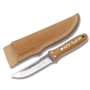 Colt Knives 340 Hunter Fixed Blade Knife with Brown Wood Handles 