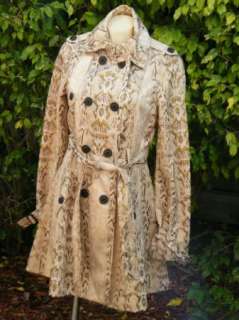   coat jacket trench beige black snake printed swing lace 183407  