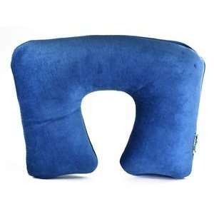  ® Blue Soft Velvet Inflatable U Shaped Soft Velvet Car Neck/Head 
