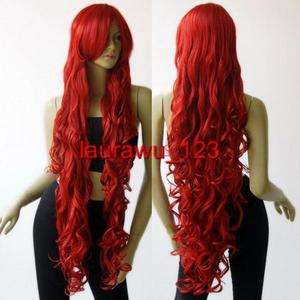 40 Ex Long Cherry Red Spiral Curly Cosplay Wigs  