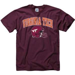  Virginia Tech Hokies Maroon Football Helmet T Shirt 
