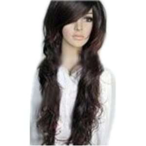   long curly DARK BROWN lady wig Halloween wigs jf010208 Beauty
