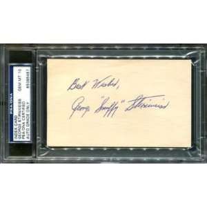 George snuffy Stirnweiss Signed Autographed Index Card Psa/dna 10 