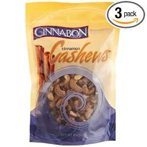 Cinnabon Cinnamon Cashews, 8 Ounce (Pack of 3)  Grocery 