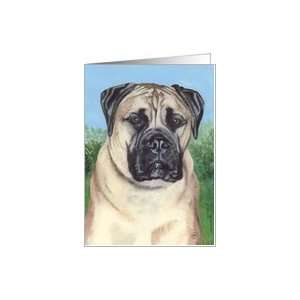 Bullmastiff Dog Breed Pet Portrait Painting Card