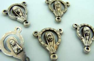 Mary Jesus Pray Star Rosary Center Silver Gilded Lot 5  