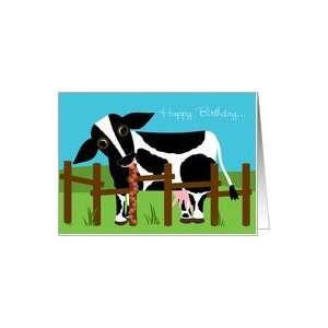  Friend Birthday Cow Funny Holstein Card Health & Personal 