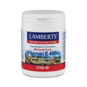 Lamberts Natural Vitamin E 400iu 60 Capsules  Grocery 