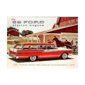    1959 FORD STATION WAGON Sales Brochure Literature Book Automotive