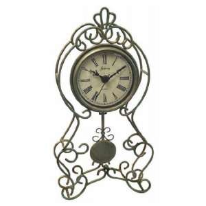   Table Top Clock   Green and Gold Pendulum Clock: Home & Kitchen
