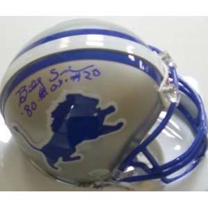  Billy Sims Signed Mini Helmet   80ROY: Sports & Outdoors