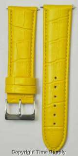 22 mm YELLOW LEATHER WATCH BAND CROCO PANERIA GUESS  