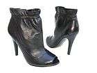 MARC FISHER MFBUBBLE Black Leather Womens Ankle Boots Shoes US Size 