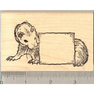  Ferret with Blank Sign Rubber Stamp: Arts, Crafts & Sewing